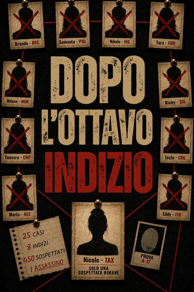 Copertina del libro Dopo l'ottavo indizio, enigmi logici