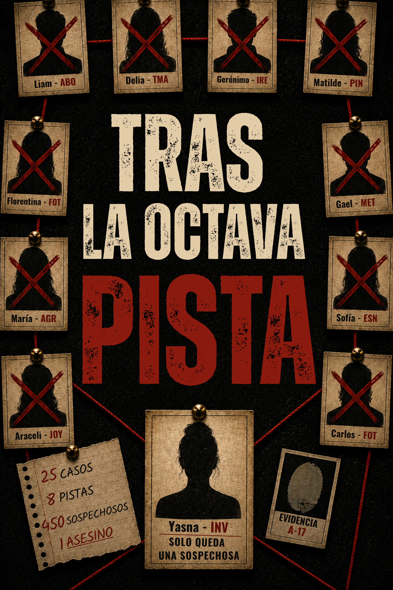 Portada del libro Tras la octava pista, enigmas de lógica
