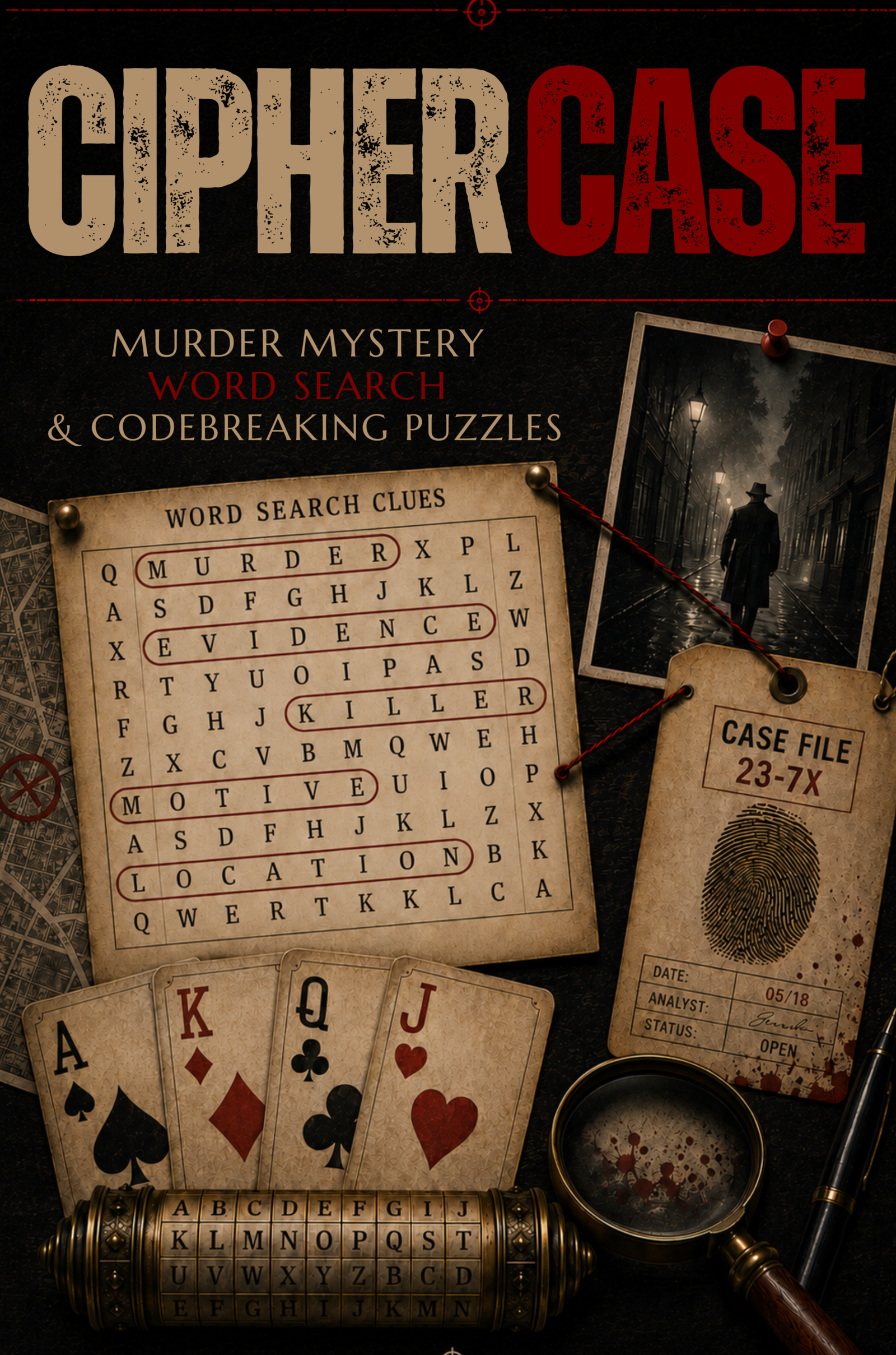 CipherCase mystery word search puzzle book cover